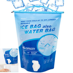 Reusable Leak proof Ice Bag 5lb Ice Water for CampingHiking Party Drop in Cubed IceLong Lasting Instant Cooler.1Pack