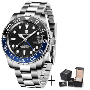 Đồng Hồ Nam PAGANI DESIGN V2 40MM GMT Đồng Hồ Cơ Tự Động Sapphire Sang Trọng Với Viền Gốm Bằng Thép Không Gỉ Chống Thấm Nước