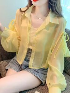 Ultra-Fashionable Short Womens Sun Protection Shirt Loose Thin Outerwear Summer 2024 New Style Versatile Top Ring