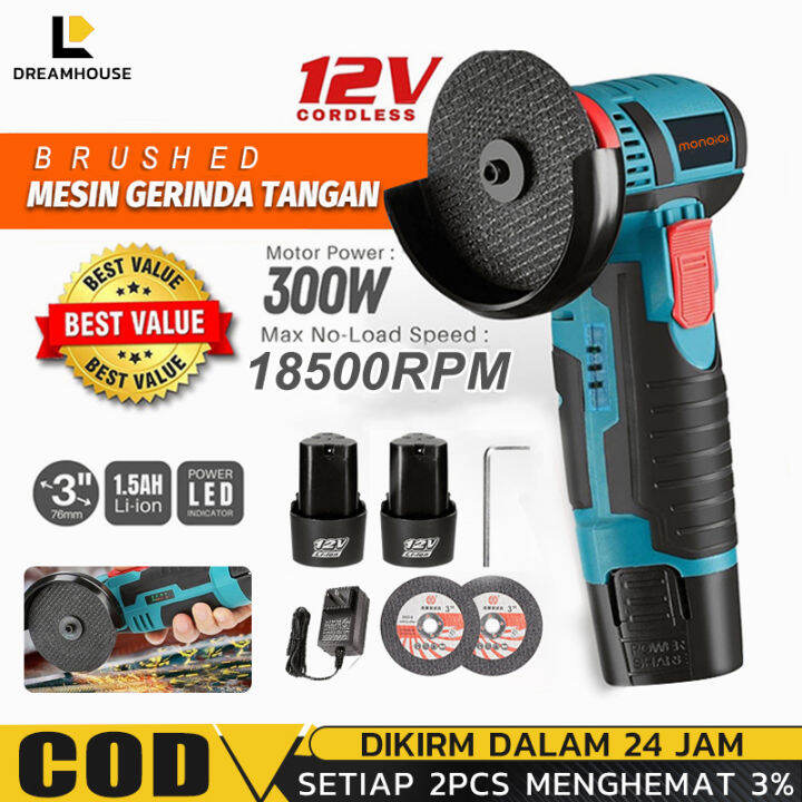 Mesin Gerinda Tangan Angle Grinder Cordless Brushless Mesin Gerinda