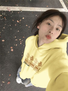 American Retro Design Fleece Lined Hoodie Womens Cotton Jacket Autumn Winter Trendy Brand Outerwear Comfortable Loose Fit