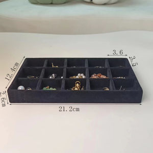 Black Velvet Jewelry Box Medium Size Diamond Display Case Earring Ring Bracelet Pearl Bead Storage Container Fashion Accessories