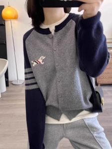 Design Sense Fashion Stripe Raglan Sleeve Knit Cardigan