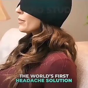 Ardour Ice Headache Migraine Relief Hat Cold Therapy Migraine Relief Mask Comfortable Strechable Ice Pack Eye Mask Head Cap
