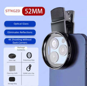 STTKGZD | 52mm CPL Mobile Phone Lens Filter Lens Clip Camera Accessories Circular Polarizer Filter for Canon Nikon for All Smartphone