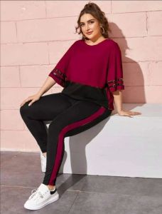 Korean terno blouse and pants small to 3XL color maroonyellowpinkgreen plus size women sets