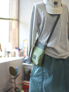 Catwest Original Outdoor Green Nylon Crossbody Bag Small Backpack Daily Mountain Color Block Mobile Phone Bag Fashionable Commuter Style