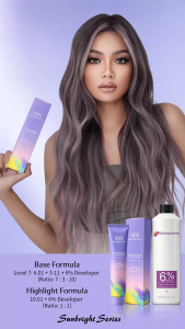 SBS Sunbright Series Keratin Hair Color Cream 100ml with Oxidant cream Winter Charcoal\Amethyst Ash\Medium Ash\Lemon Yellow\Ruby Red SBS-R30008