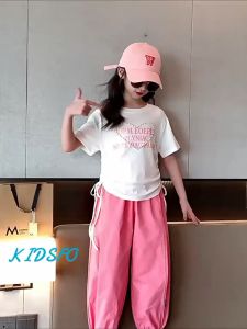 (KIDSFO-42) 5-10Thn Setelan Set Anak Tanggung Remaja ABG Crop Top Love Celana Jogger Cargo