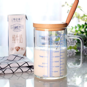 Cốc Đo Thủy Tinh Cốc Chia Vạch Dung Tích Cốc Sữa Trẻ Em Cốc Bữa Sáng Người Lớn Cốc Uống Sữa Bột Chuyên Dụng Lò Vi Sóng Có Thể Làm Nóng