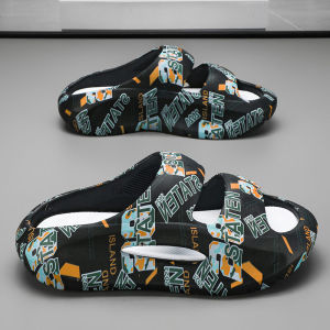 Coconut Themed Mens Slippers Summer Outdoor Wear Anti-Slip Trendy Brand Casual Sports Thick Bottom Beach Sandals