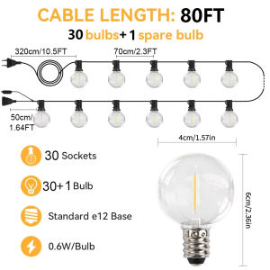 Outdoor Garland Light String 8M 24M 30M 36M Globe Bulb Fairy String Light for Holiday Wedding Garden Christmas Decotive Lamp