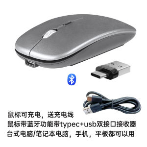 Universal Double Interface Bluetooth Mouse for MacBook Notebook Computer Wireless Mouse with Type C for Phone Tablet