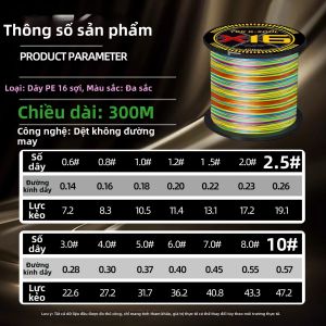 NALETE | Dây Câu Cá Siêu Chịu Mài Mòn Ném Xa PE 16 Sợi