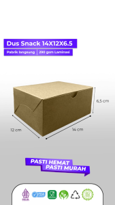 Dus Snack 12x14 Laminasi 290 Gsm Box Snack 12x14 (Isi 20 Pcs--B1K2)