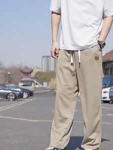 Mens Ready Stock Worker Jogging Pants Casual Pants Loose Wide Leg Long Men Plus Size Loose Retro Mens Jogging Sweatpants