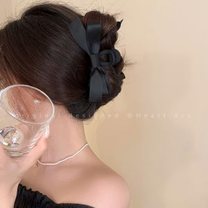 Elegant Black Butterfly Knot Hair Clip Womens 2025 New Style High-End Feel Shark Bite Hair Clip Back of Head Hair Accessories