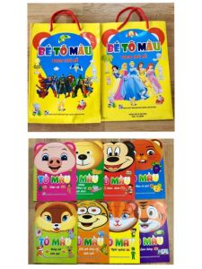 [HCM] Bộ tô màu cho bé hình thú dễ thương ( túi 8 cuốn)