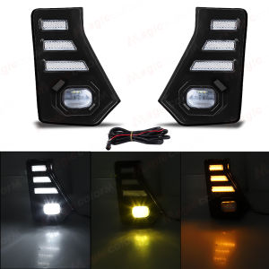 LED DRL For Toyota Tacoma 2024 Daytime Running Lights Fog Lamps Front Bumper Driving Turn Signal Headlights Car Accessories 12V