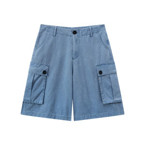 JNXS | Quần Short Cargo Dáng Suông Rộng Mùa Hè Vải Cotton Chải 3D Pocket