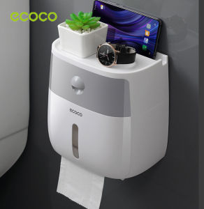 Ecoco Double Layer Dispenser Tissue Box Wall Mounted Paper Towel Holder with Drawer Bathroom Storage