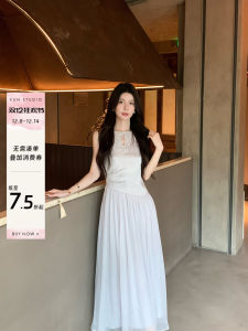 New Chinese Style Satin Dress Womens Base Layer Skirt Autumn Winter Commute High Waist H-Shape A-Line Skirt round Neck