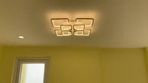 Đèn ốp trần mâm Led 8 cánh hình chữ nhật có điều khiển từ xa thay đổi màu ánh sáng 3 chế độ