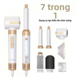 Máy Sấy Tóc Đa Chức Năng 7 Trong 1 Không Chổi Than Tốc Độ Cao Với Lược Tạo Kiểu Nhiệt Và Phụ Kiện Uốn Tóc Để Làm Khô Nhanh Và Tạo Kiểu Tóc Xoăn Đẹp