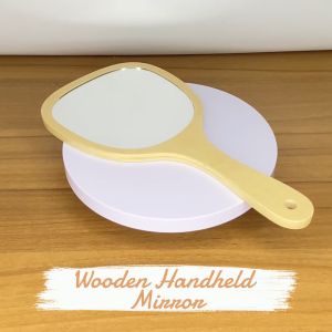 Risefully Customizable Handheld Wooden Mirror Handheld Makeup Mirror Custom Gift