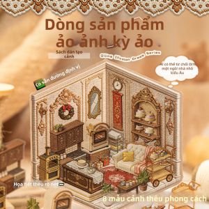 Yuxian | Relief Embroidered Pattern European Retro Garden 3D Mini House DIY Decal Book Educational And Relaxing