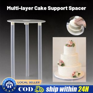 【Local delivery】 Food Grade Cake Stacking Stand Cake Baking Tools Multi-layer Reusable Cake Stand Kitchen Supplies Dessert Stand Round Plastic LZC-Cake-Stand