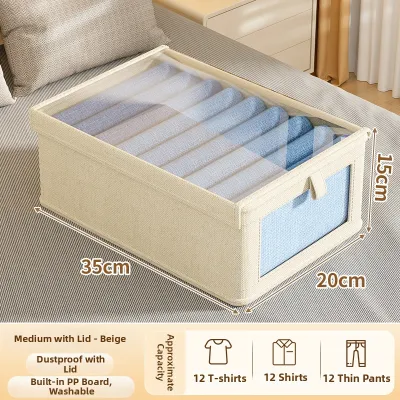 YOUNA | Clothing Storage Box Folding Cotton Linen