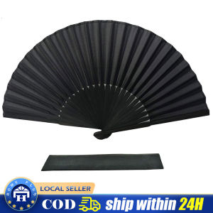 Chinese Style Black Vintage Hand Fan Folding Fans Dance Wedding Party Favor Chinese Dance Party Folding Fans Black Fabric Fan