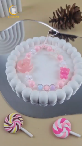 CAT MOON Lanyard Tali Gantungan Gelang Strap HP Phone Charm Handphone Device Kamera Handmade Macaron Candy Lanyard Full Warna Korean Style Estetik Bracelet Beads Pearls Mutiara Jelly Ribbon Pita Star Bintang Kucing Kupu Butterfly Bear Beruang