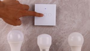 SMATRUL Smart Touch Switch Wifi switch NO Neutral Wire White 1/2/3/4 gang Tempered Glass Touch Panel Touch Wall Mount Switches Works for Alexa/ Google Home