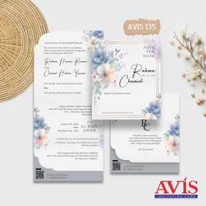 (Isi 100 pcs) Blangko Undangan Kertas Undangan Pernikahan AVIS 135 Harga Termurah Gratis File Setting
