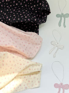 Vải Lụa Tơ Tằm Hoa Nhỏ Hàn Quốc 60 Sợi Nguyên Chất Thủ Công Quần Áo Búp Bê Dây Buộc Tóc Vải Đệm 148*50cm