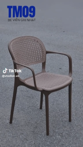 Ghế Nhựa Giả Mây Có Tay Vịn TM09 Chất Liệu Nhựa PP Nguyên Sinh Bền Bỉ Thân Thiện Với Môi Trường