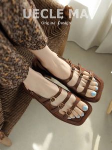 UECLE MA | Ugly Covering Leather Sandals Soft Flat