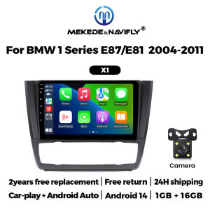 MEKEDE Android 14 Touch Screen for BMW 1 Series E81 E82 E87 E88 AT 2004 - 2011 Carplay WIFI Car Radio Stereo Multimedia 2Din GPS