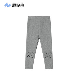 NIDUOXIONG | Quần Leggings Bông Ấm Áp Cho Bé Gái Thiết Kế Nổi