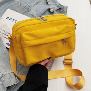 Casual Nylon Crossbody Bag for Mobile Phone Youth Leisure Travel Large Capacity Trendy Single Shoulder Bag Korean Style Square Bag