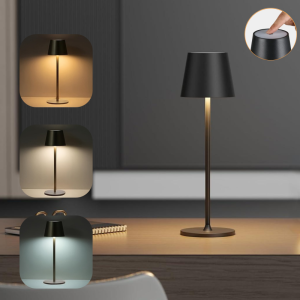 โคมไฟตั้งโต๊ะ LED ชาร์จไร้สายแบบสัมผัส 3 สี สร้างบรรยากาศสร้างสรรค์ เหมาะสำหรับการเรียนและการอ่าน