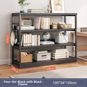 Freestanding Shelving Unit Metal Multilevel Book Storage