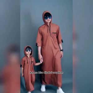Kawan Muslim Jubah Gamis Hoodie Couple Ayah Anak Laki Laki Terbaru Bahan Toyobo Premium