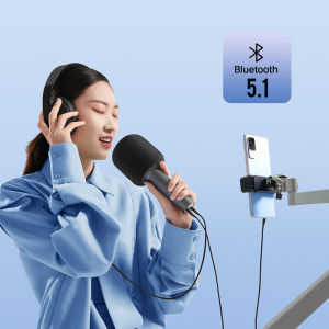 Xiaomi Mijia Handheld Karaoke Microphone K Song Microphone Bluetooth 5.1 Stereo Sound DSP Chip Noise Cancellation Wireless Karaoke Microphone Speaker Mic