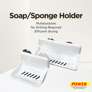 Soap Dish Soap Bar Tray Sponge Holder Wall Mounted Rubber Suction No Drilling