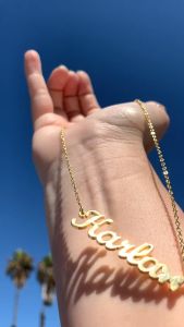 018 Kalung Custom Liontin Nama Variant Kupu Bisa Buat Nama Sendiri Lapis Emas 24k Anti Karat