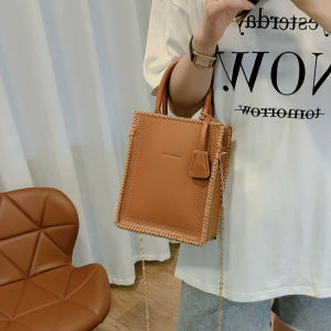 Handwoven Fashionable Womens Shoulder Bag DIY Material Kit Gift for Girlfriend Soft PU Leather Bucket Shape Small Size