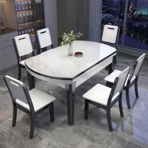 Foldable Round Extendable Luxury Dining Table
